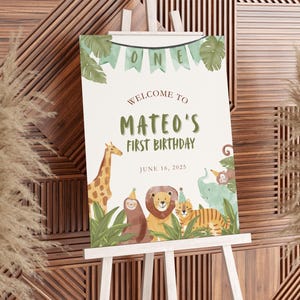 Wild One Birthday Welcome Sign, Wild One First Birthday Girl, Birthday Boy Welcome Poster, Safari 1st Birthday Welcome Sign, Jungle Animal