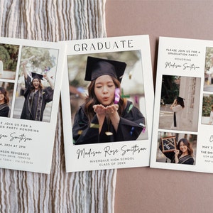 Minimalist Graduation Invitation Template, Senior Graduate Announcement, Graduation Party Template, Modern Graduation Party Invite, Digital