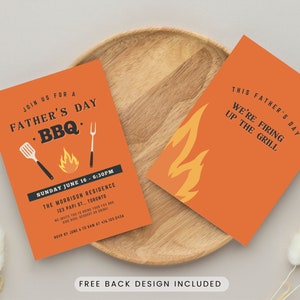 Vatertags-BBQ-Einladung, Vatertagsparty, Vatertags-Mittagessen-Einladung, Grill-Einladung, Outdoor-BBQ, Backyard-Party-Cookout-Einladung für Papa