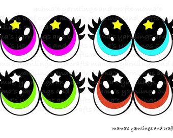 Felt & Vinyl Eyes SVG: Egg, Teardrop, Star Eyes (Digital)
