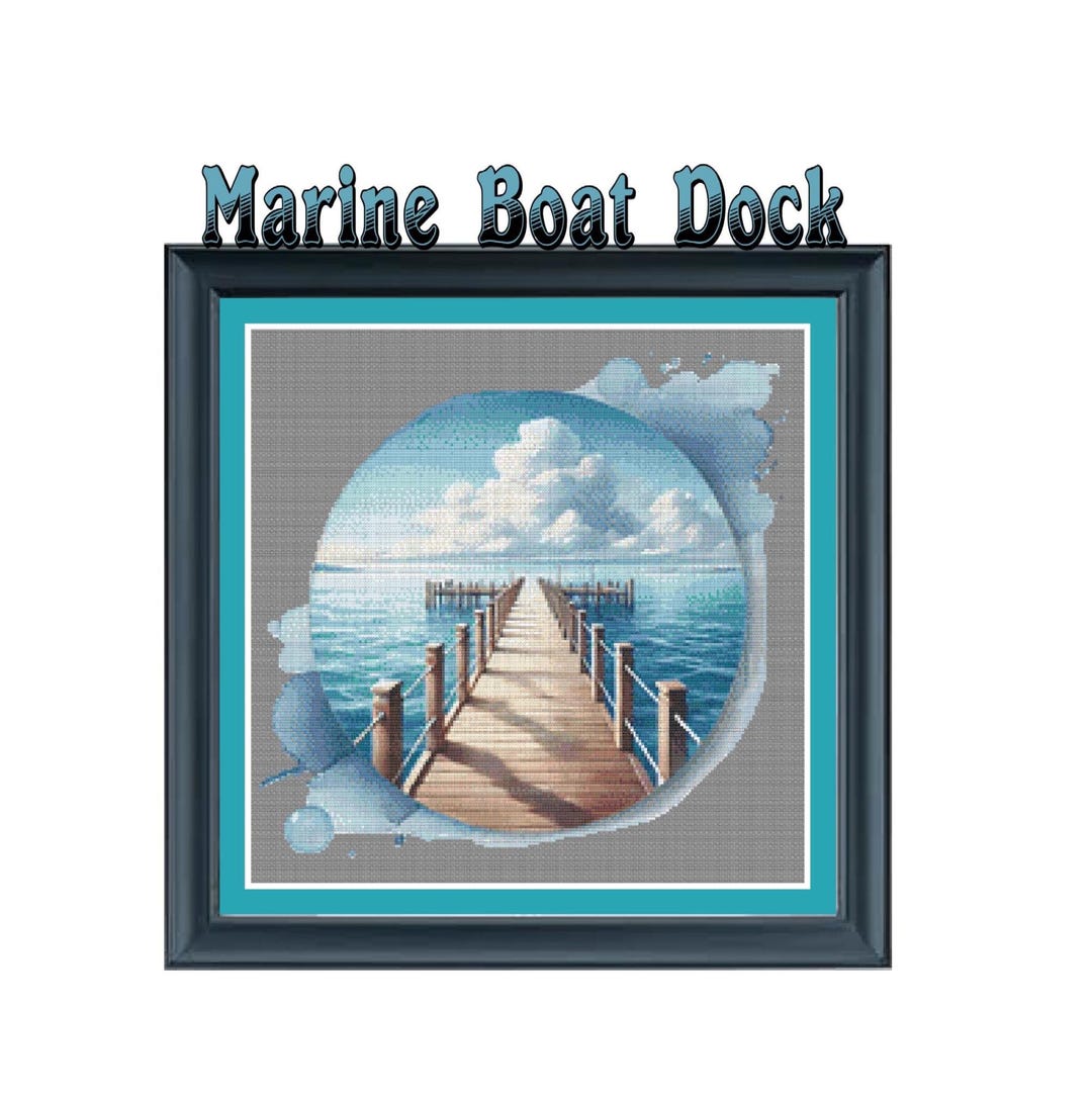 Marine Boat Dock Cross Stitch Pattern: Seafaring Landscape (digital ...