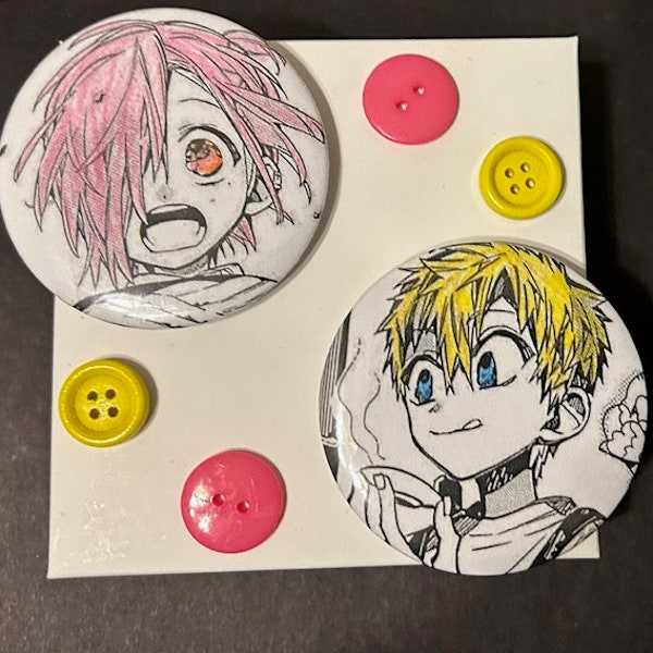 TBHK Mitsuba and Kou Manga Button Pins