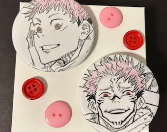 JJK Sukuna und Itadori Manga Buttons/Buttons