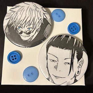 JJK Gojo and Geto Manga Button Pins