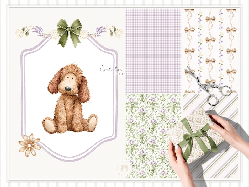 Aquarel Gentle Atelier clipart, erfstuk babyspeelgoed png, vintage kwekerij clipart, neutrale babyshower graphics, Engelse lente, digitaal afbeelding 10