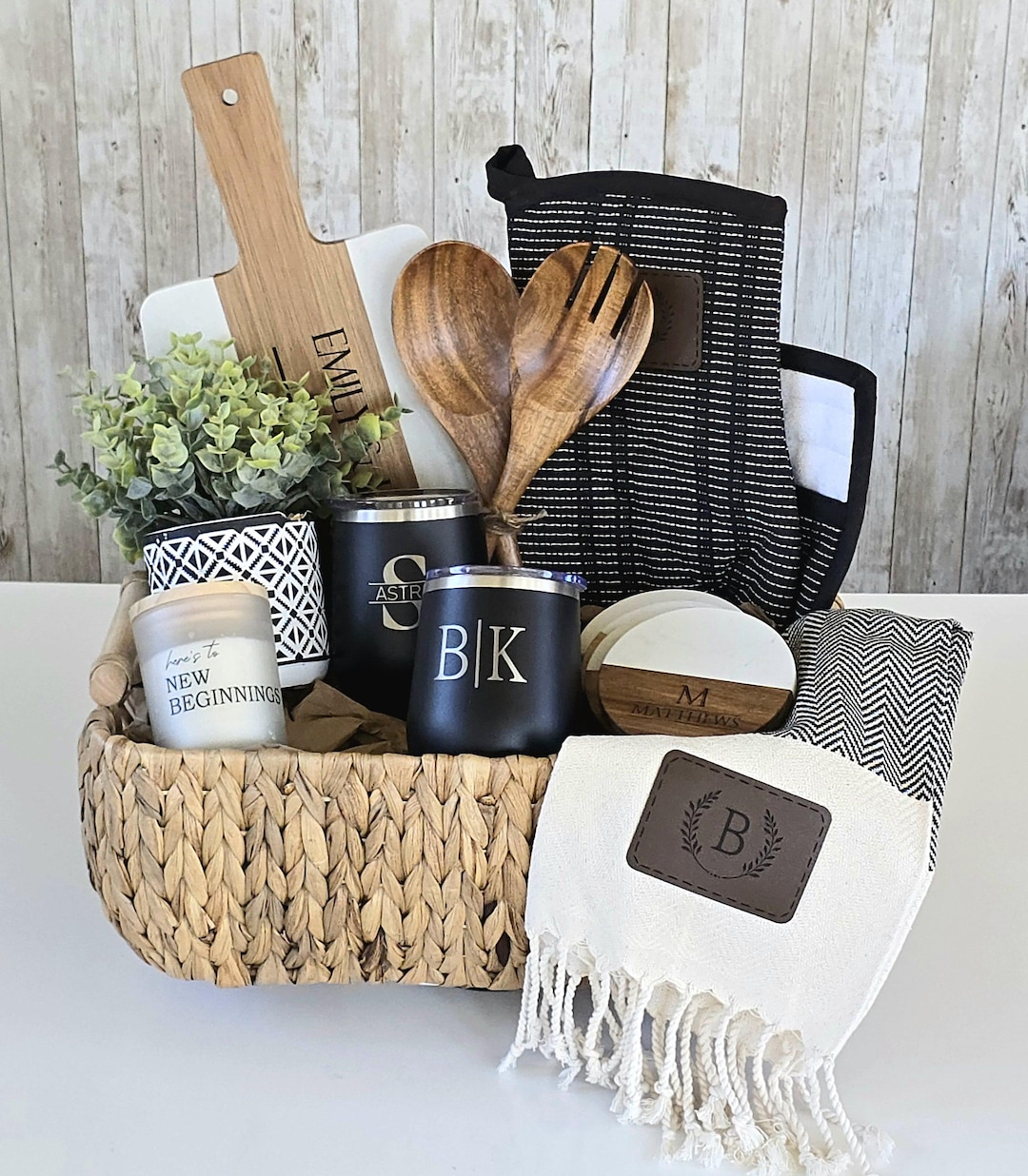 Custom Gift Basket Client Gift Personalized Cutting Board Housewarming ...
