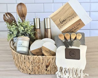 Custom Housewarming Gift Realtor Closing Gift New Home Welcome Gift Basket Personalized House Present Kitchen Essential Set First Home