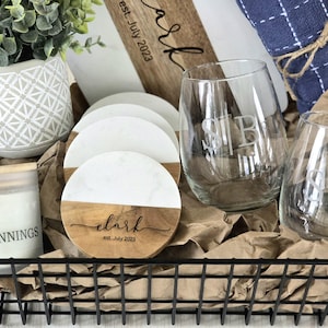 Custom Gift Basket Housewarming Gift Cutting Board First Home Gift Idea ...