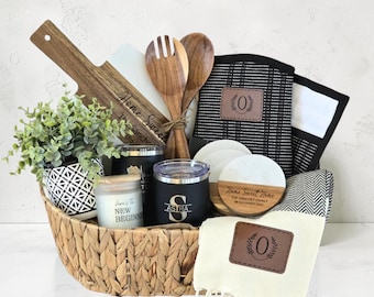 Custom Gift Basket Client Gift Personalized Cutting Board Housewarming Gift Real Estate Closing Gift Basket for New Homeowner First Home