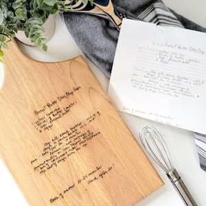 Handwritten Recipe Cutting Board Handwritten Personalized Recipe Grandmas Handwriting Personalized Cutting Board Custom Recipe Cutting Board
