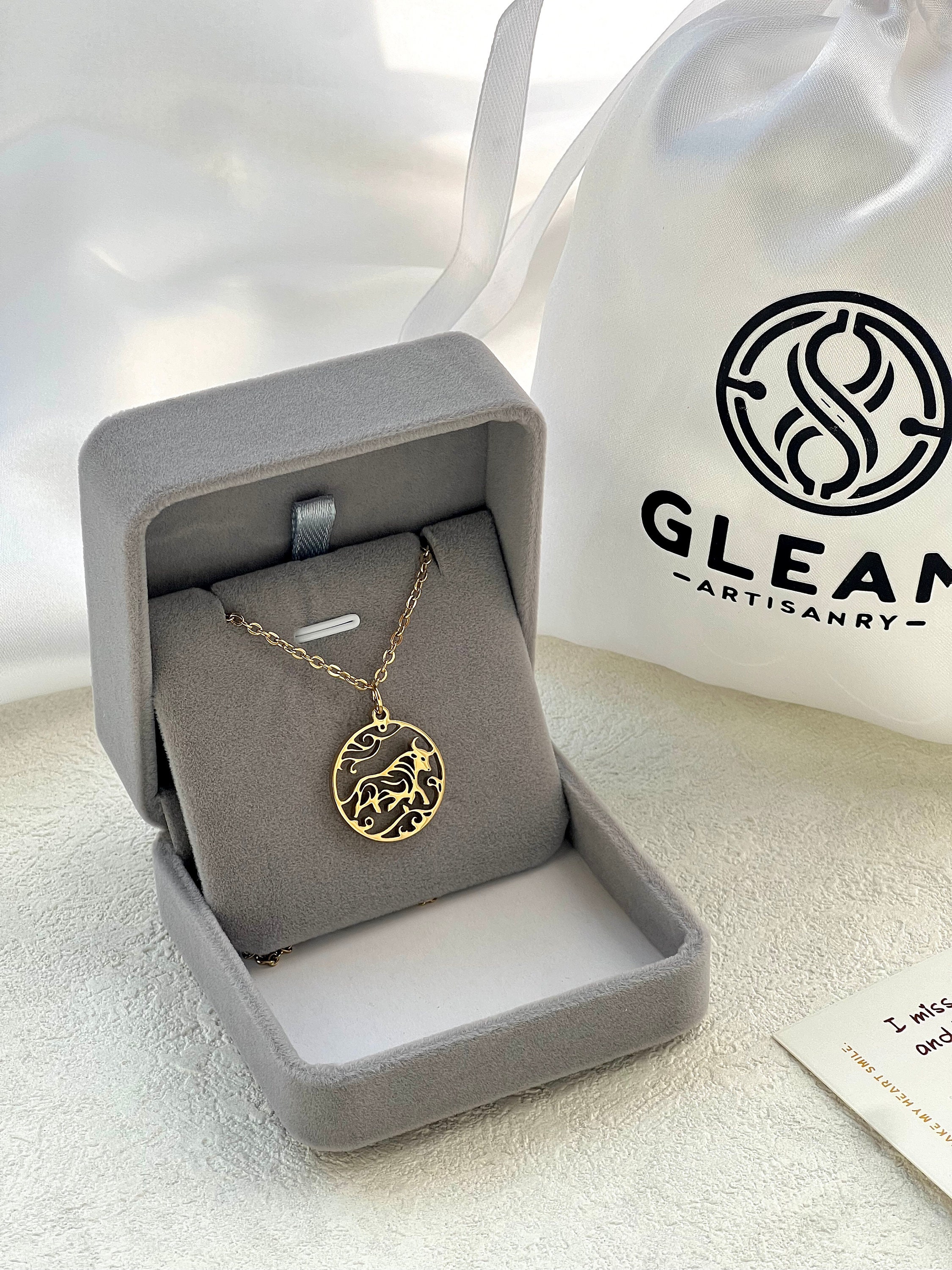 Ox Necklace, Zodiac Ox, Zodiac Necklace, Chinese Zodiac