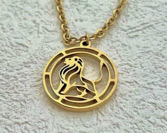 Lion Necklace, Leo Zodiac, Zodiac Necklace, Lion Pendant, Regal Lion Astrological, Personalized Pendant, Animal Jewelry, Birthday Gift