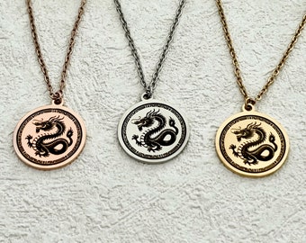 Chinese Dragon Necklace, Zodiac Necklace, Dragon Necklace, Zodiac Dragon, Dragon Pendant, Special gift, Personalized Pendant, Birthday Gift