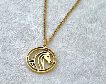 Horse Necklace, Zodiac Horse, Zodiac Necklace, Horse Pendant, Chinese Zodiac, Personalized Pendant, Animal Jewelry, Gift, Gold Horse Pendant