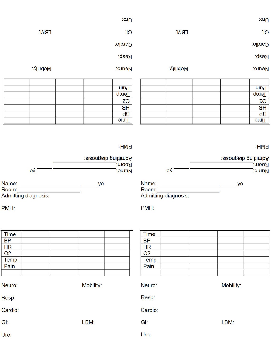 Nursing Shift Report Sheet - Etsy