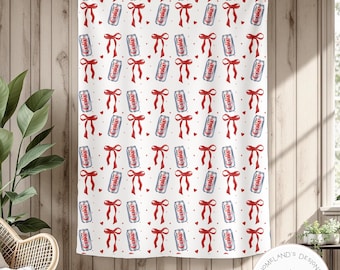 Diet Coke Lovers Velveteen Plush Blanket | Soda Pop Retro Logo Throw