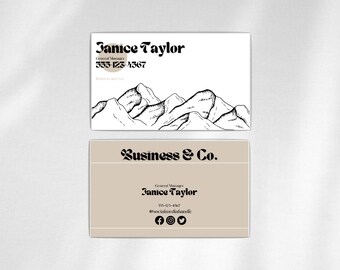 Business Card Template, Canva Template for Business Card, Minimal Business Card, Editable Business Card Template, 3.5x2in Business Card,