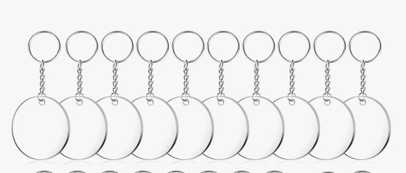 Blank Acrylic Round Key Chain Personalized Keychain Custom Name ...