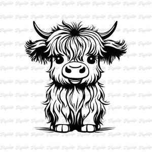 Cute Highland Cow SVG Graphic V2 | File for Cricut | Digital Download | Highland Cow Design | Baby Cute Cow Svg | Sublimation | Cow Face Svg
