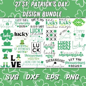 27 St. Patrick&#39;s Day Designs SVG Bundle V2 | Saint Patrick&#39;s Day SVG | Luck Svg | Clover Svg | Shamrock Svg | Irish Svg | Lucky Svg