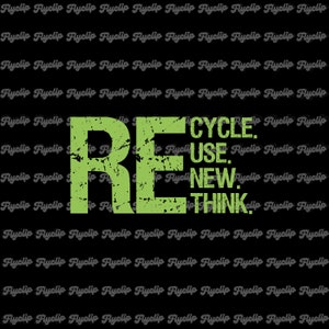 Recycler. Réutilisation. Renouveler. Repensez-y. Graphique SVG | Fichier pour Cricut | Téléchargement numérique | Jour de la Terre SVG | Journée de la Terre PNG | Recyclage SVG