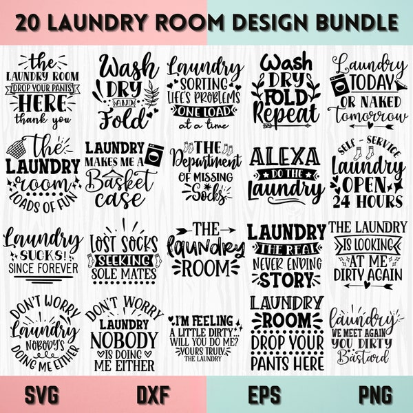 20 Laundry Room SVG Bundle Sayings SVG Bathroom | Room Laundry SVG Bundle Sayings Svg Bathroom | Funny Bathroom Signs | Bathroom Wall Decor