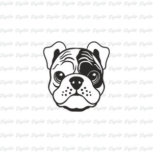 Cabeça de Bulldog SVG: Clip Art de Mascote para Cricut (Download Digital)