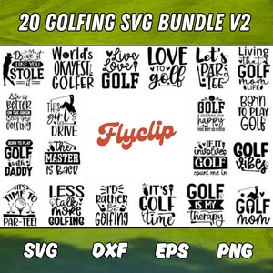 20 ensembles de graphiques SVG Golf V2 | Golfeur SVG | Svg de club de golf | Fichiers pour Cricut | Pack équipe de golf | de golf SVG | Golf citations SVG