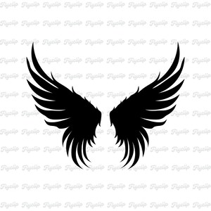 Angel Wings SVG Gráfico V3 / Descarga digital / Descarga instantánea de archivos / Angel Wings Png / Angel Wings Dxf / Angel Wings Eps / Wings Shape