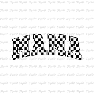Karierte Mama SVG Grafik | Datei für Cricut | Digitaler Download | Mama Herz | Retro Mama Herz | Rock and Roll Mom SVG | Mutter PNG