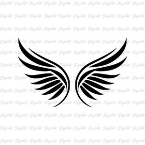 Angel Wings SVG Gráfico V2 / Descarga digital / Descarga instantánea de archivos / Angel Wings Png / Angel Wings Dxf / Angel Wings Eps / Wings Shape