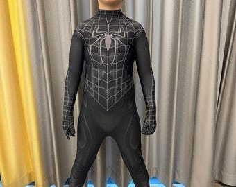 Spider-Man Black Suit Bodysuit Kids Spandex Superhero Costume with Mask