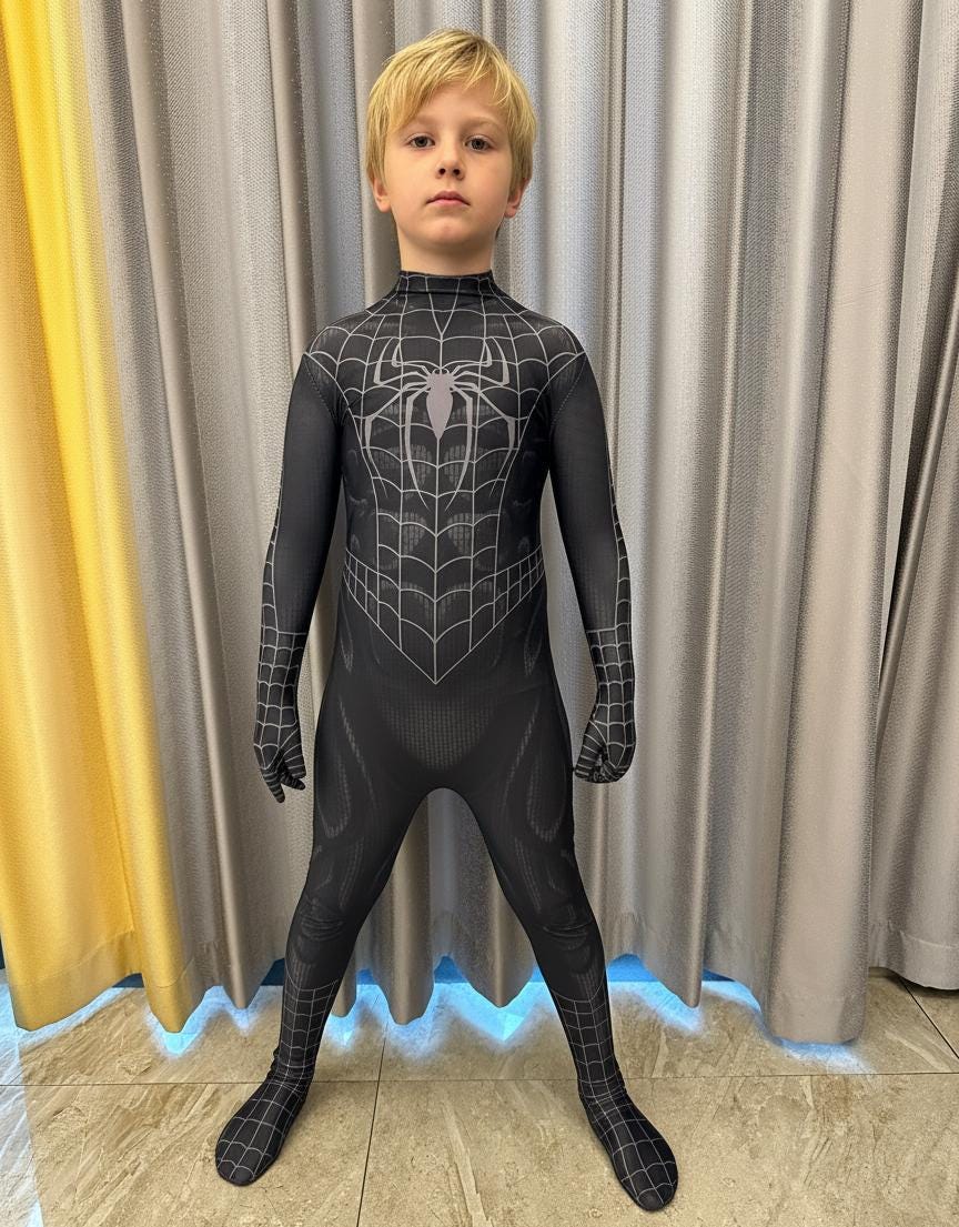 Black spiderman suit - Etsy 日本