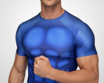 Padded Muscle Boost T-Shirt For Men, Superhero Cosplay Undersuit Halloween