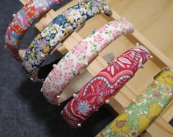 Swarovski Crystal Flower Headband, Liberty Headband, Vintage Floral Alice Band, Chic Thin Hairband for Her