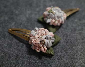 2 Stück lila Haarspangen, florale Haarspangen für Mädchen, Liberty Cotton Tana Lawn Stoff, Schulanfang Kawaii Haarspangen