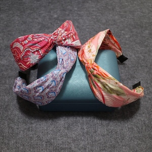 Liberty Headband, Liberty Floral Alice Band, Bow Hairband, Wide Headband, Women Top Knot Hairband, First Time Mom Gift