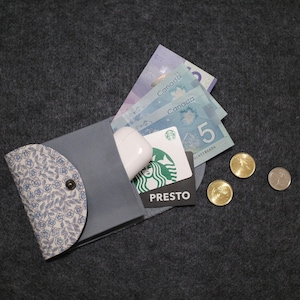 Cartera con flores, tarjetero de tela Liberty, monedero con estampado floral para niña, monedero sencillo para mujer, estuche para AirPods