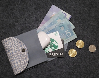 Floral Wallet, Liberty Fabric Card Holder, Floral Printed Coin Purse for Girl, Simple Coin Pouch for Women, AirPods Pouch