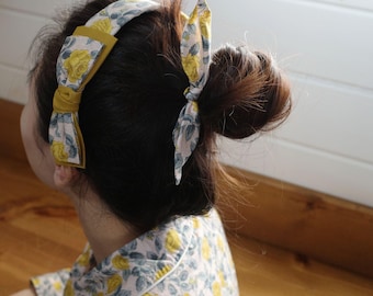 Liberty Fabric Bunny Ear Hair Ties: Girls Bowknot Elastics - Set of 3