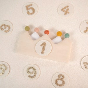Corona di compleanno personalizzata in lino con numero per il primo compleanno (da abbinare solo alla corona in un elenco separato)