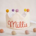 Hand Embroidered Crown for Baby and Children's Birthdays | Personalized Gift for First Birthday Party| Custom Linen Crown product logo