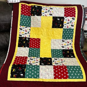 Outdoor-themed lap/throw quilt. Perfect gift for a child.
