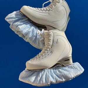 Icy Blue Velvet Soakers | Figure Skating Soakers | Soft Guards | Ice Skating Accessories | Velvet | Blue | Ice Skater Gift | Blade Covers |