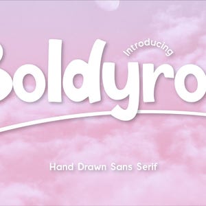 Boldyros - Fun Display Sans Serif | Hand-drawn font - Sans serif font - Bold sans serif - Playful font - Fun font - Cartoon font