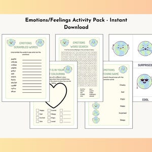 Feelings, Emotions Activity Bundle Pack | Children, Kids, Homeschool, Playgroups, Kindergarten Self-Regulation Activity | Printables