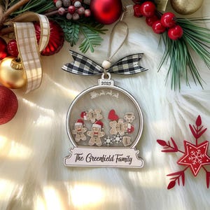 Personalized Gingerbread With Hat Family Christmas Ornament, Custom Family Ornament 2025, 4D Customized Cookie Ornament Gift for Christmas