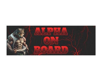 Meme divertido de "Alfa a bordo" con imán para coche - Humor Gen Z