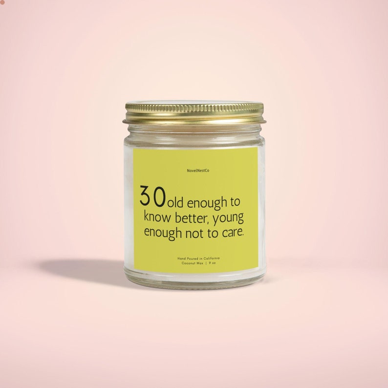 Candle, Happy 30th Birthday Scented Coconut Apricot Candles 4oz, 9oz