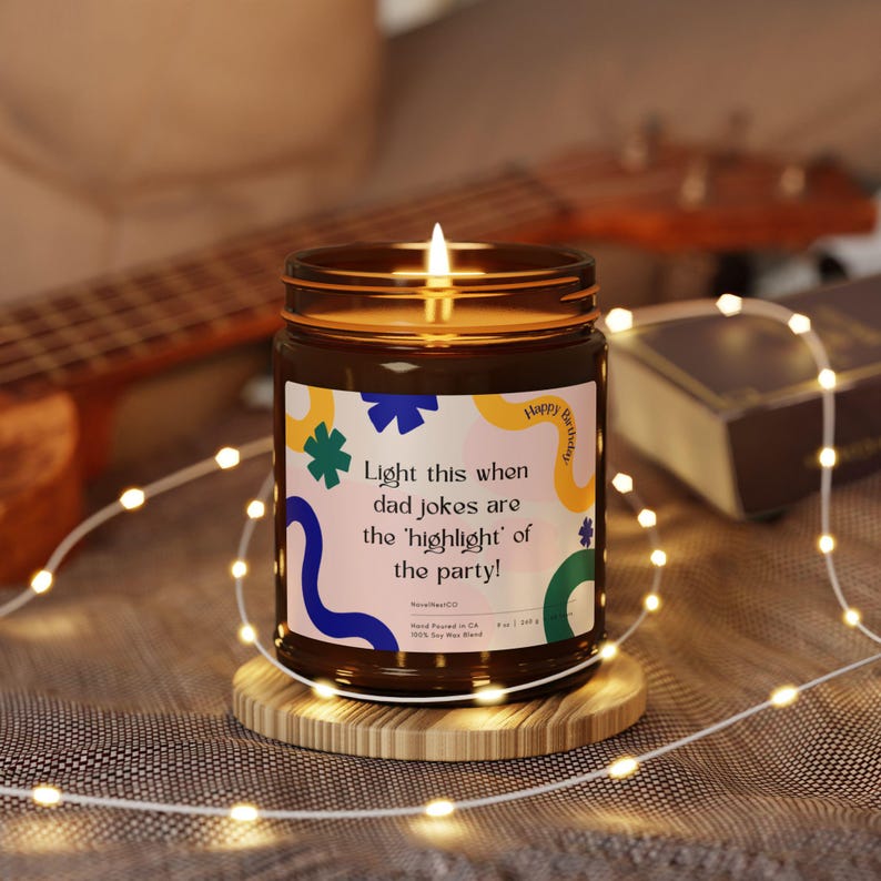 Candle, Dad Jokes Scented Soy Candle, Birthday Gift, Amber Jar Candle